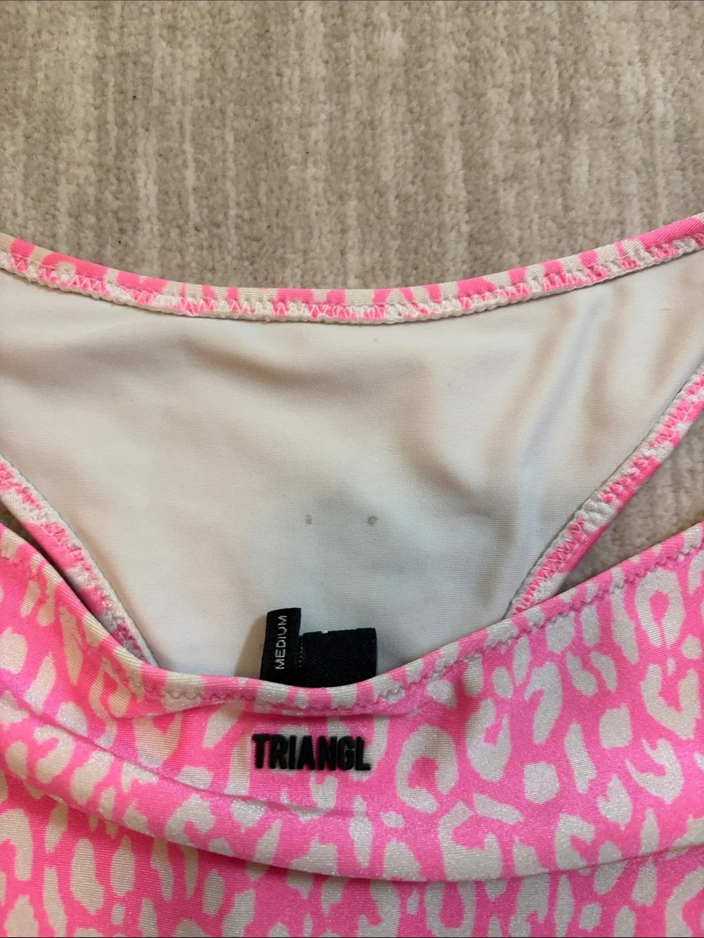 triangl swimwear Pink Leopard-Print Bikini Set